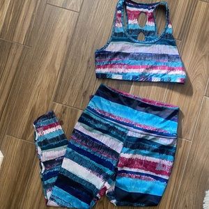 BEYOND YOGA Two Piece Bra / Legging Set sz XL